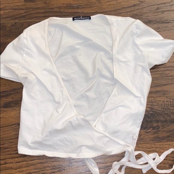 Brandy Melville | Tops | White Wrap Brandy Melville Shirt | Poshmark